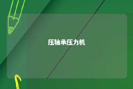 压轴承压力机 