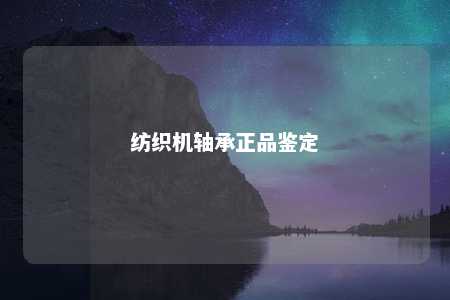 纺织机轴承正品鉴定